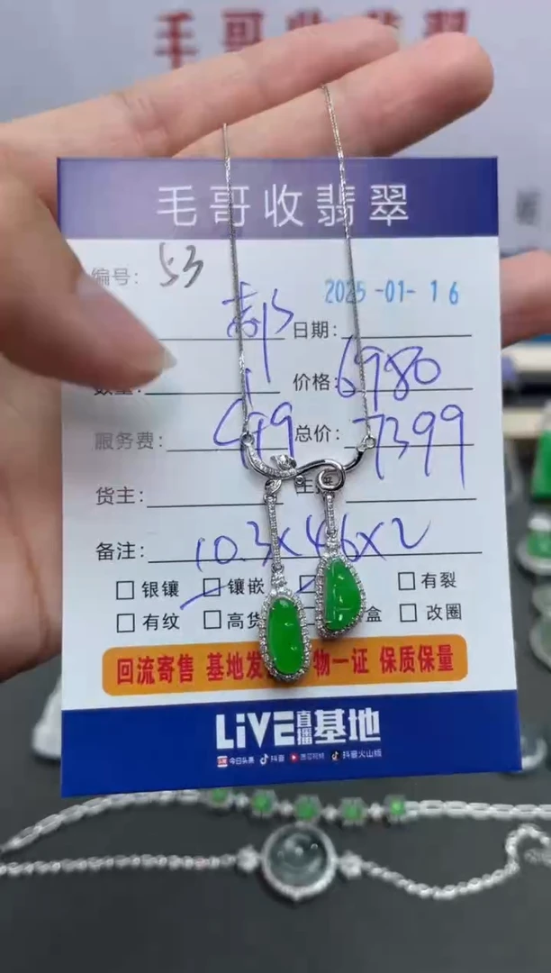 【闪购商品】翡翠项链18K金镶嵌翡翠0116053