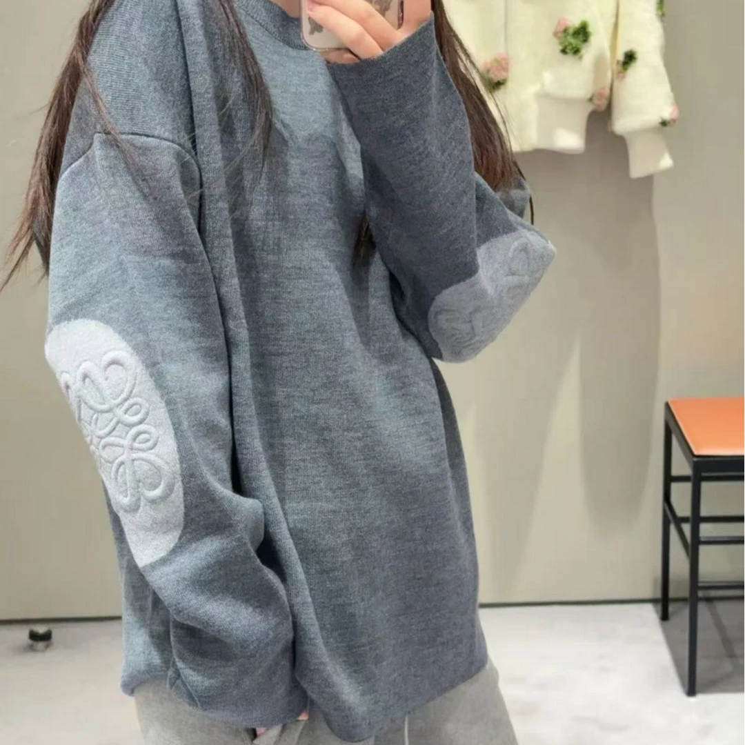 全新未使用 LOEWE/罗意威 LOEWE新款拼色圆领长袖针织衫