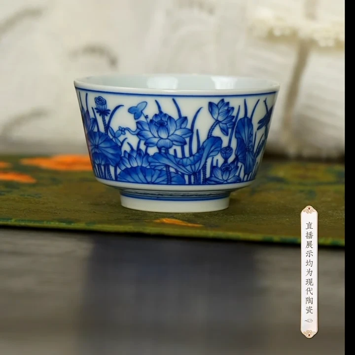 【小乔赏瓷】慎静斋荷花小直筒杯sjz36.