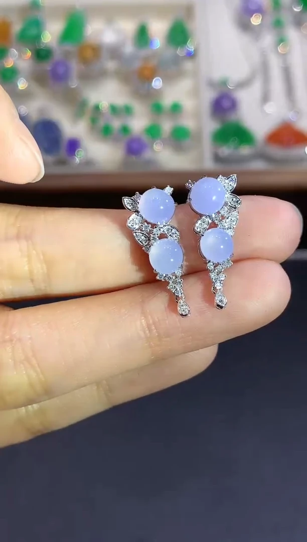 【闪购商品】翡翠耳饰18K金镶嵌1189