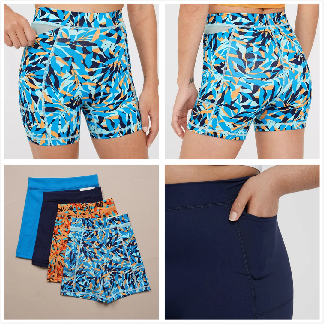 3分有口袋健身瑜伽短裤高腰紧身收腹提臀裸感外穿薄款超强弹性P6