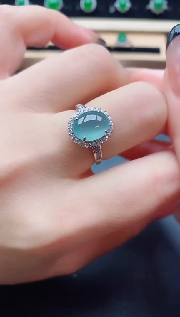 翡翠戒指银S925镶嵌1