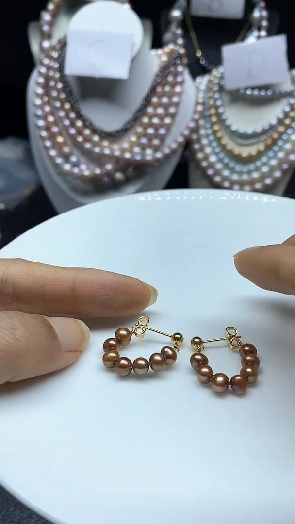 【闪购商品】淡水珍珠耳饰银S925镶嵌多人