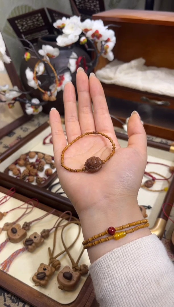 手串桃核【桃缘行】竹节「富甲」桃木桃核辟、挡、驱、护 备注手围