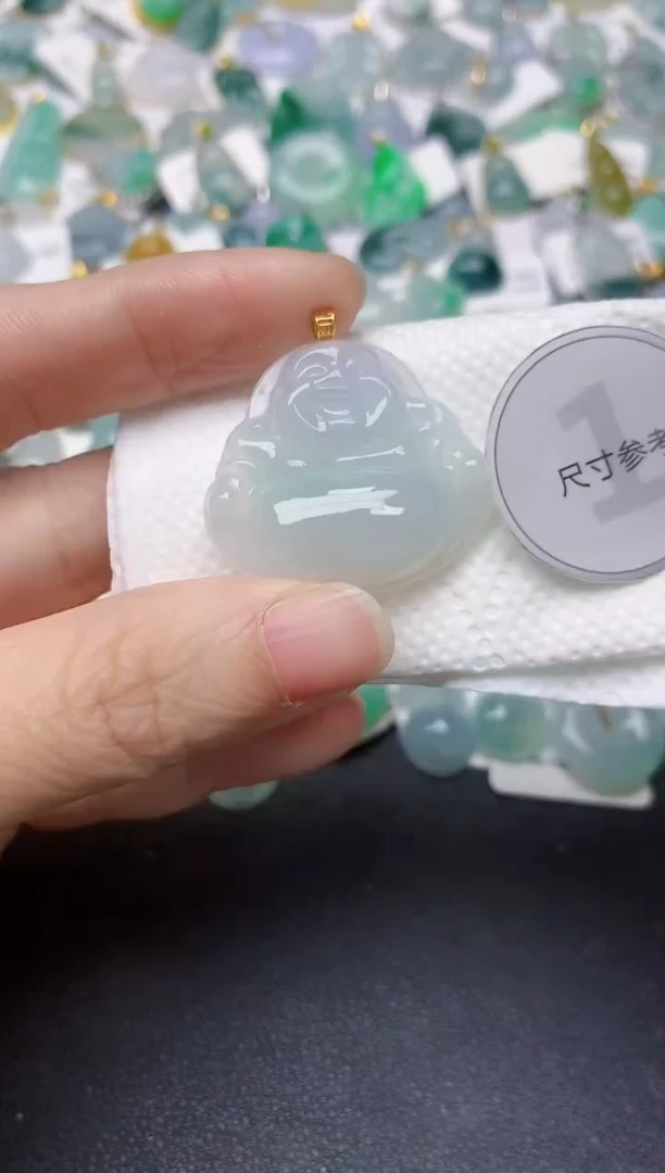 颈饰18K金镶嵌翡翠天然缅甸A货翡翠