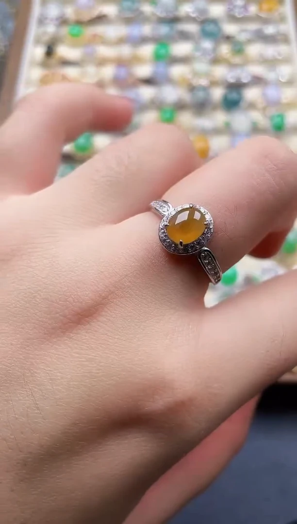 银S925镶嵌戒指翡翠17