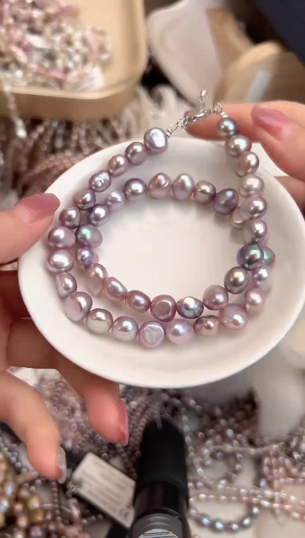 未镶嵌福利淡水珍珠言**艳强光珍珠项链（无核）10mm左右