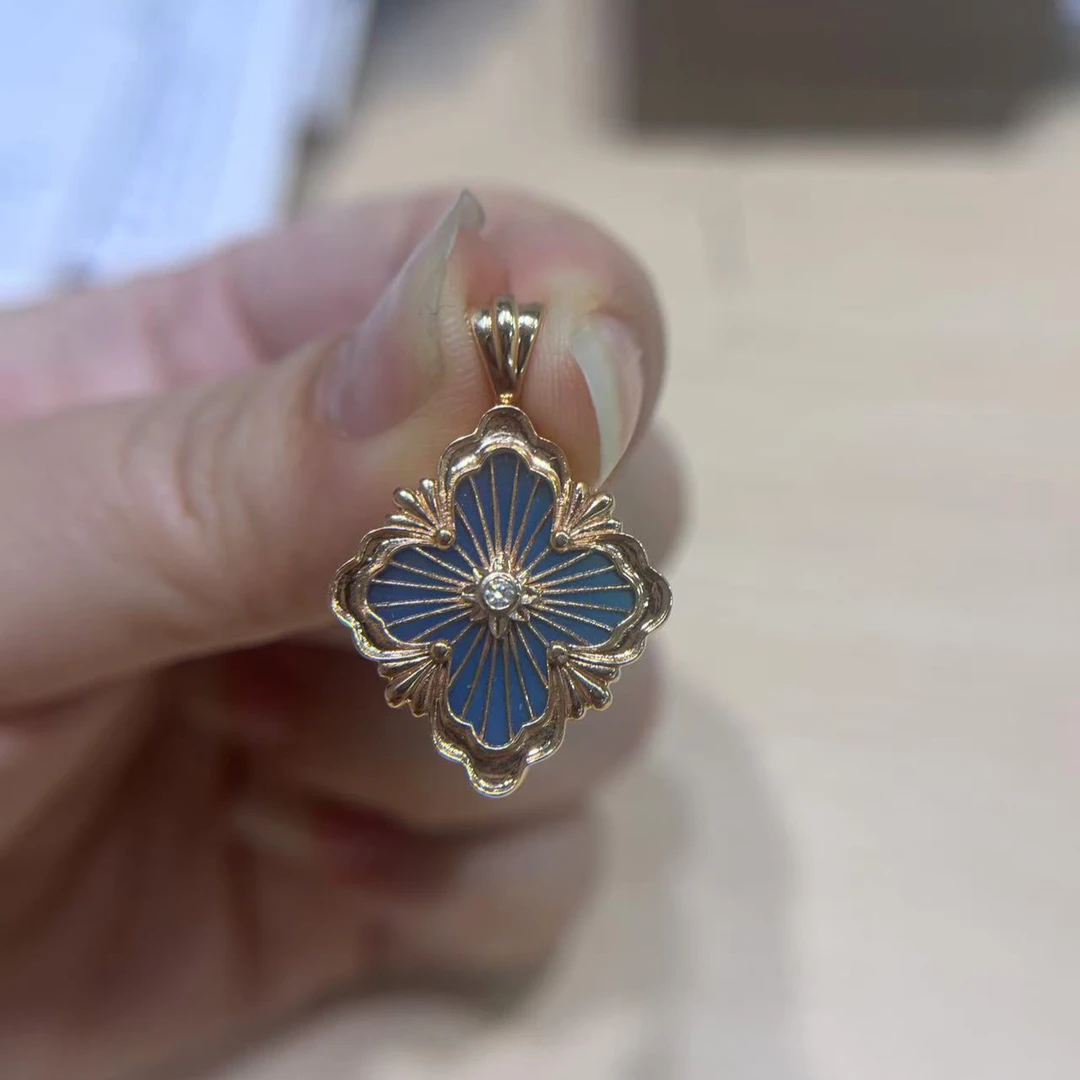 18K玫瑰金镶钻蓝拉缇吊坠（不含链）