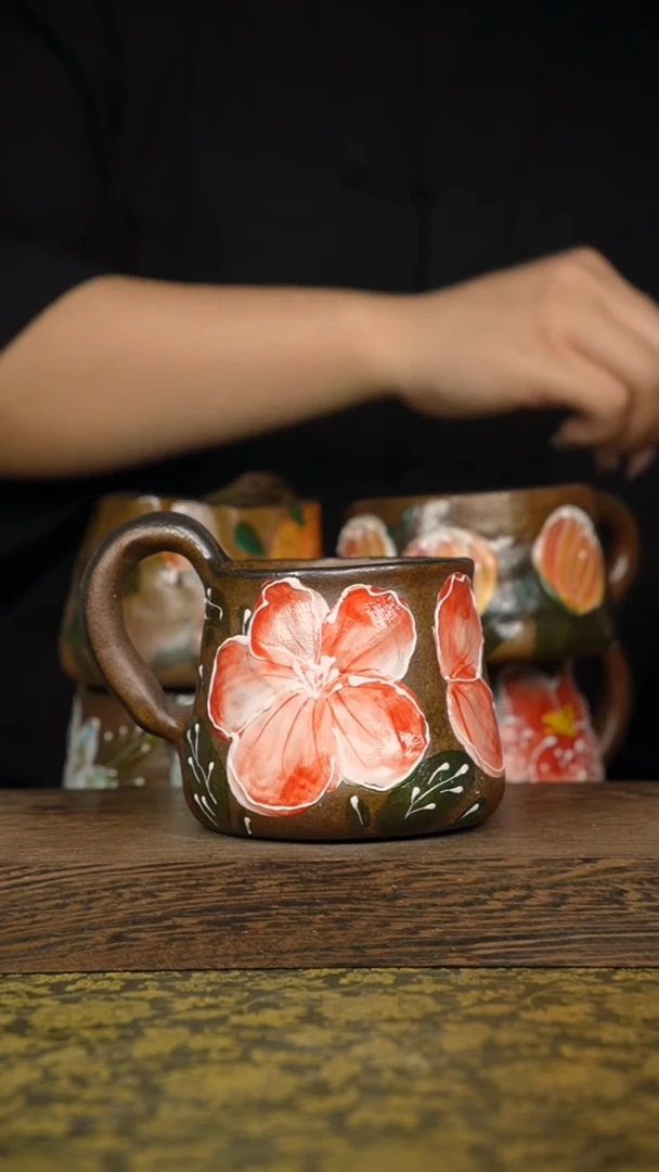 摆件泥垚手作 景德镇手工手绘器物