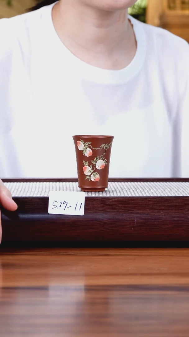 茶壶紫砂5.29-11朱泥 泥绘主人杯