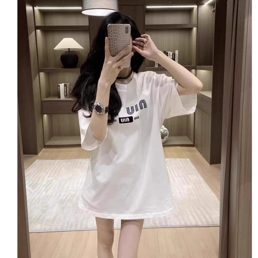 【现货】短袖t恤女2025年夏季新款爆款设计感小众宽松百搭白色体恤