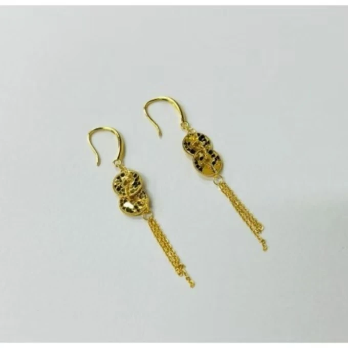 （七夕专属）18K碎碎冰五帝币流苏耳坠（单只）