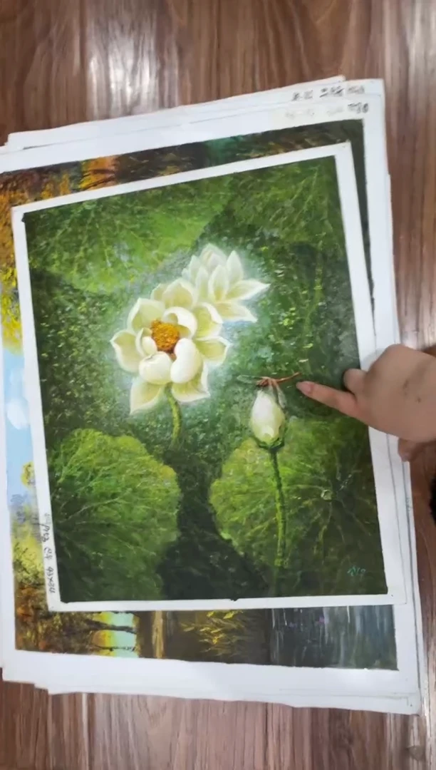 油画 【新品含装裱】朝鲜画家原创手绘油画作品