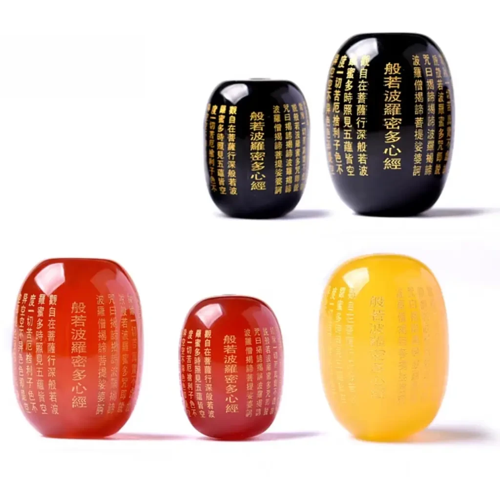 天然红玛瑙心经桶珠黑玉髓隔珠DIY手工配饰手链手串玉石材料配件