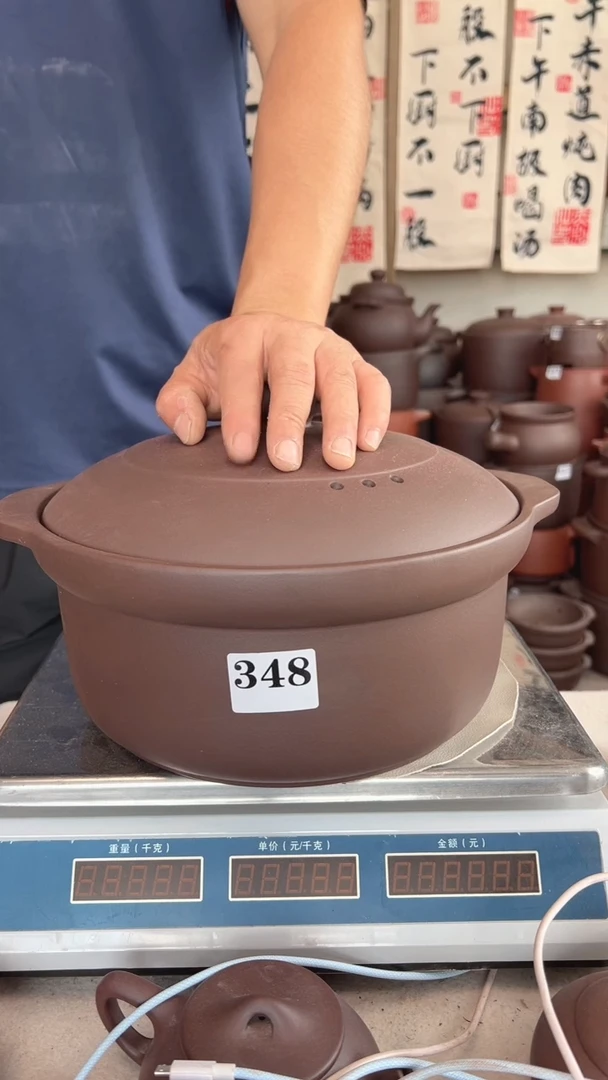 宜兴紫砂5升锅 紫泥  348