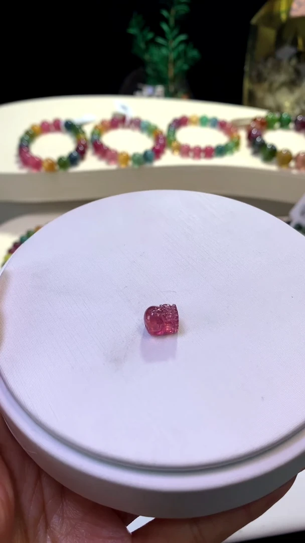 【闪购商品】碧玺貔貅雕刻件未镶嵌【梦源珠宝】天然貔貅雕刻