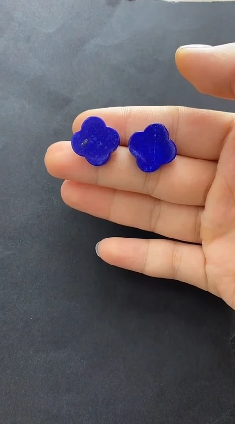 银S925镶嵌琥珀裸石耳钉