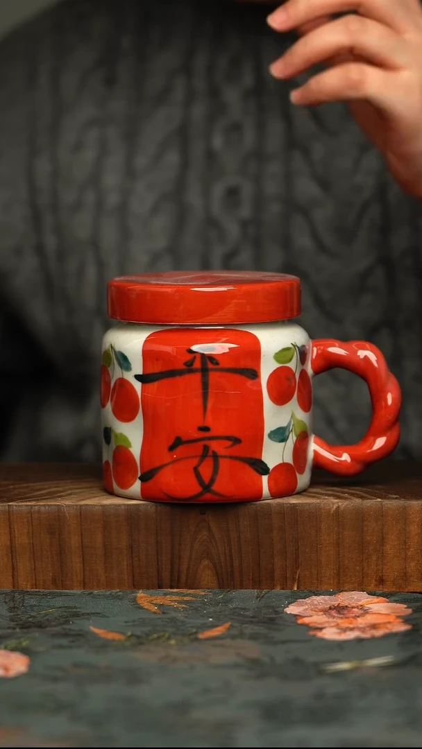 杯釉下彩手工手绘同款陶器