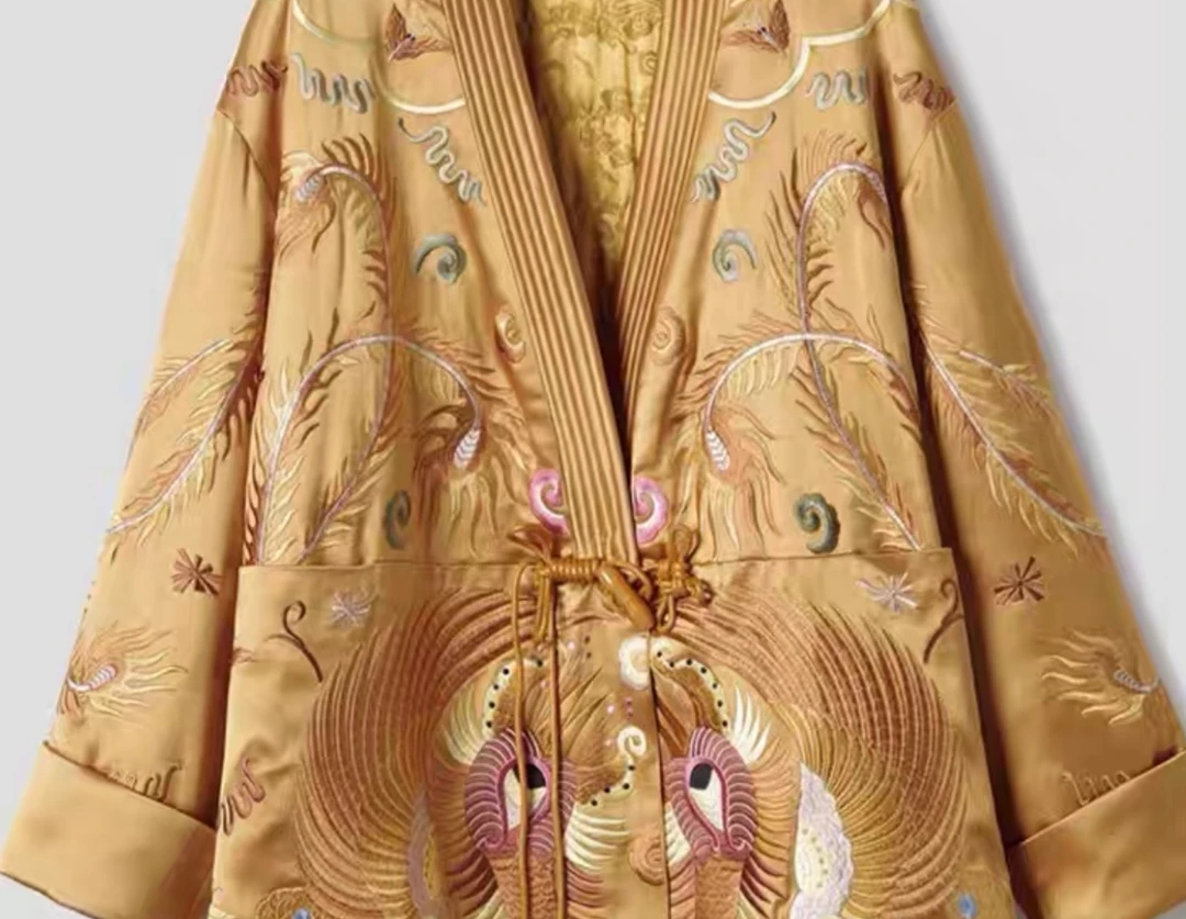 富贵阑珊新款新中式国风重工刺绣外套女国潮外套18588—小白玫瑰仓