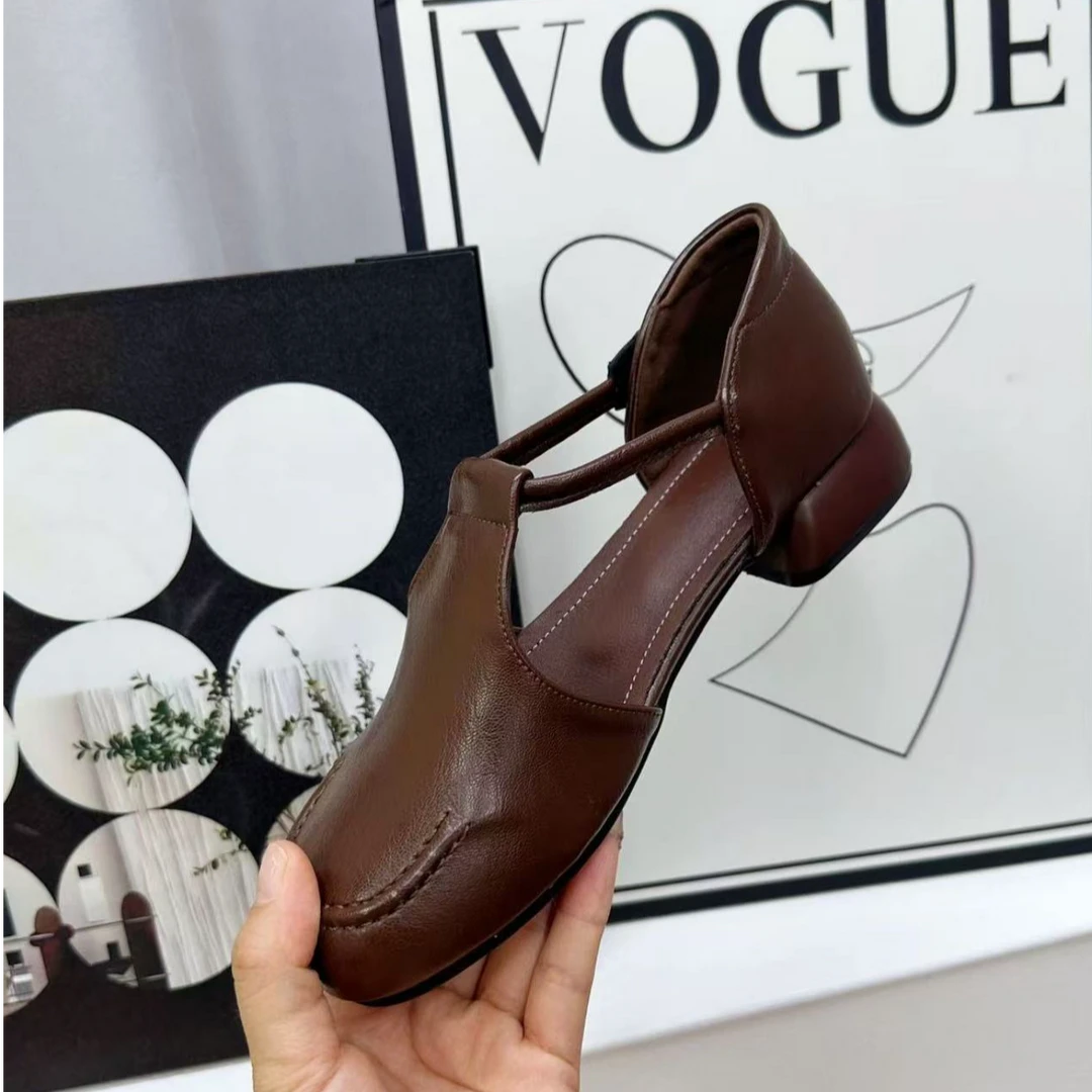 复古港风包头凉鞋包头女时装凉鞋休闲时尚凉鞋