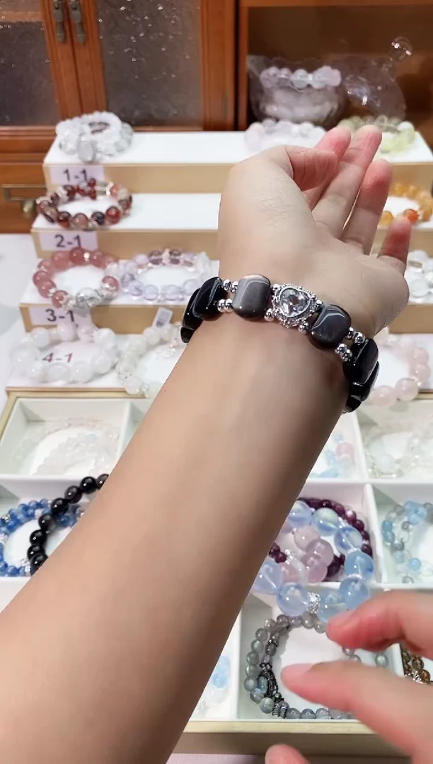 【闪购商品】水晶手串未镶嵌银曜石手牌
