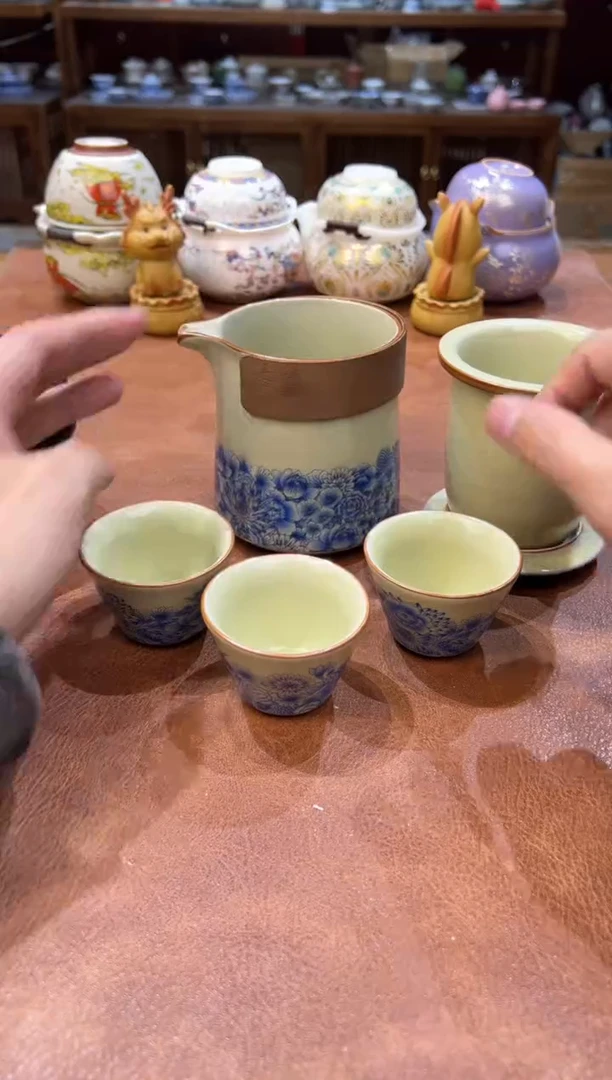 真的很便宜会开片的旅行茶具