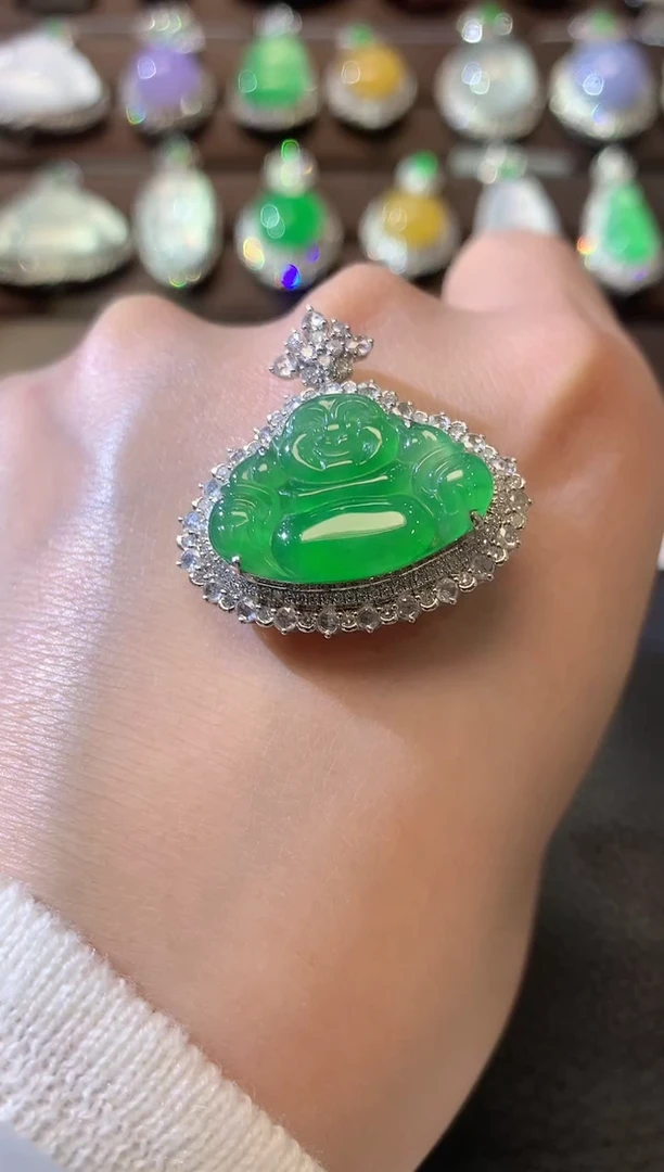 【闪购商品】翡翠吊坠(不含链)18K金镶嵌D37