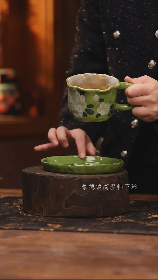 陶瓷景德镇高温釉下手绘陶瓷@L004@