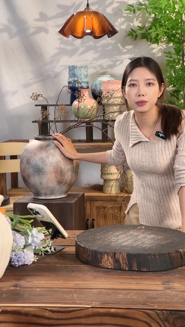 复古红棕-大号月亮罐