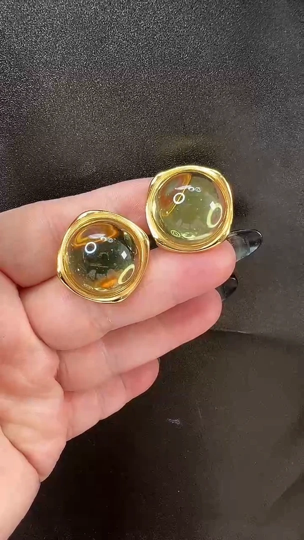 琥珀颈饰未镶嵌耳环