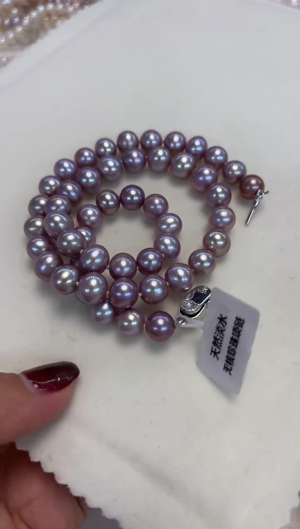 颈饰银S925镶嵌淡水珍珠8.5-9.5MM无核