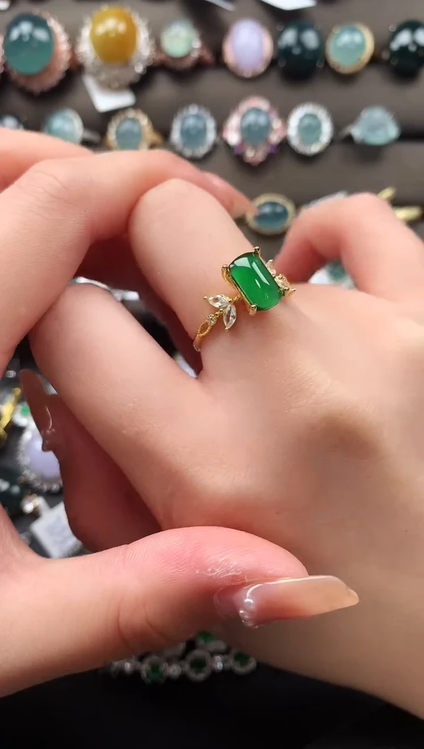 【闪购商品】翡翠戒指银S925镶嵌5214112
