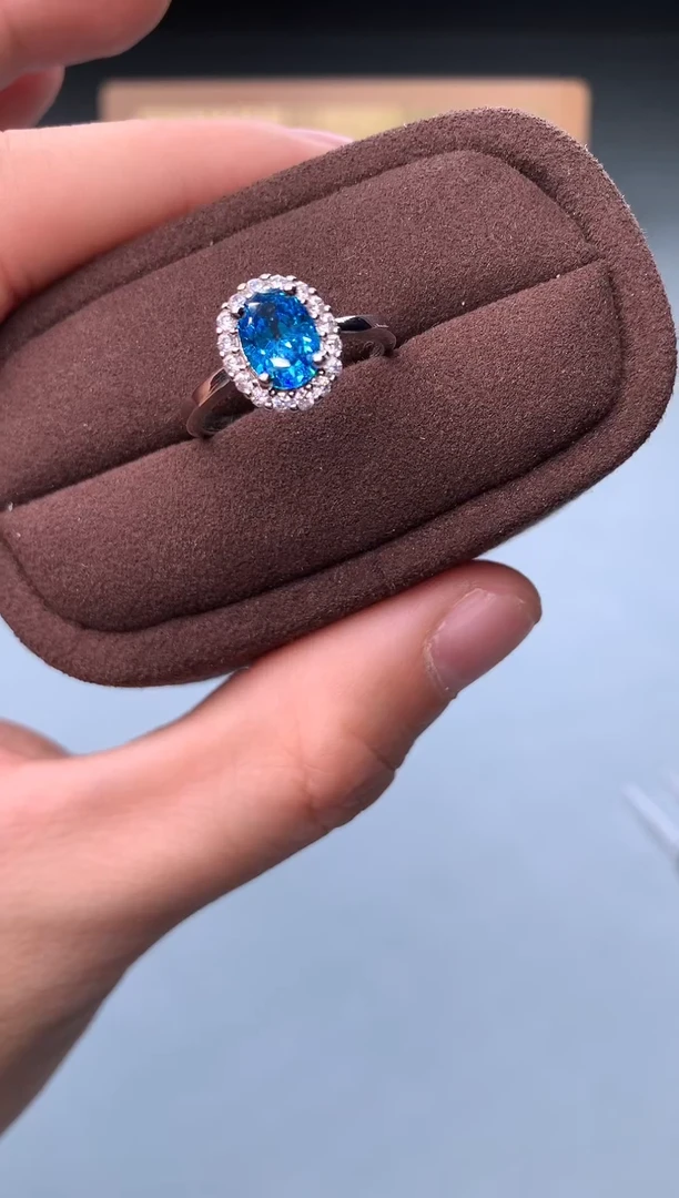 银S925镶嵌戒指帕拉依巴碧玺2121