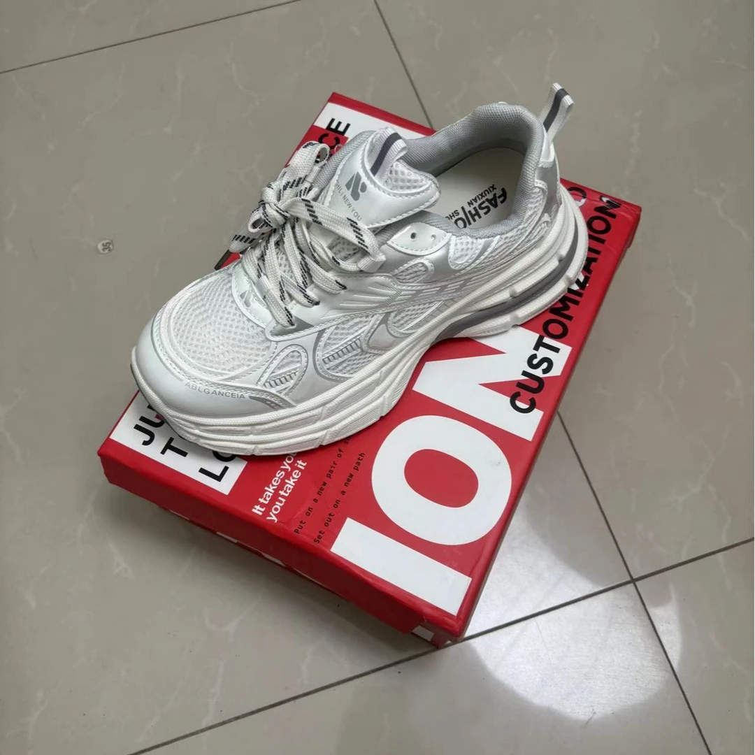 小个子女士老爹鞋网面菲涅尔舒适透气时尚百搭潮鞋潮流厚底女鞋