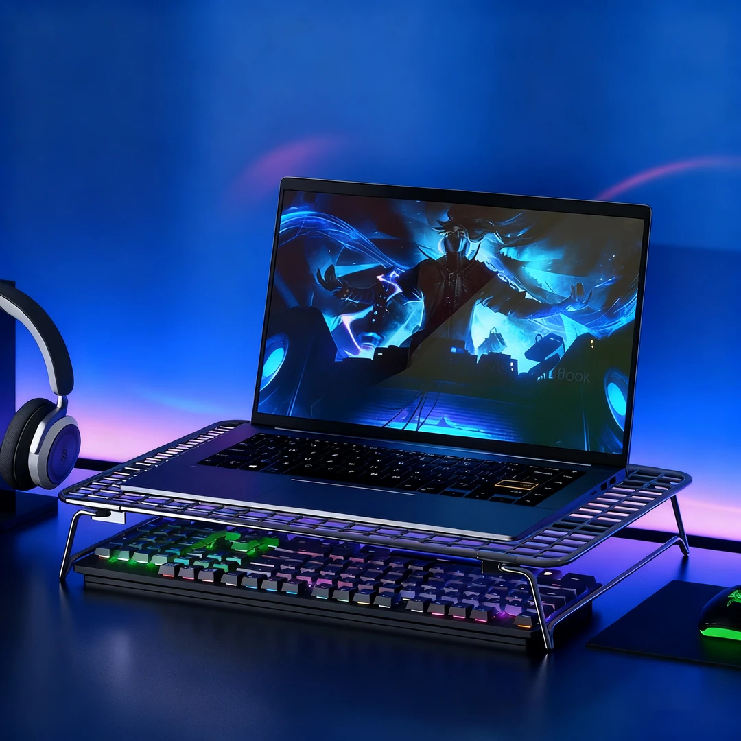 笔记本电脑可折叠烧烤架书桌置物架增高架多烧烤架电脑支架