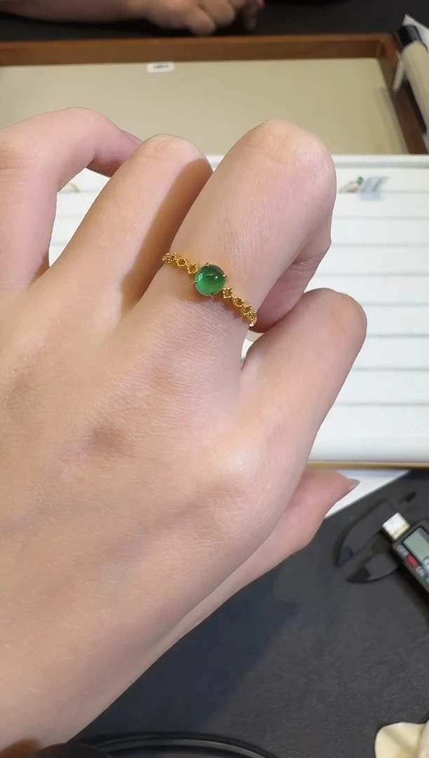 18K金镶嵌戒指翡翠X1207-512-403