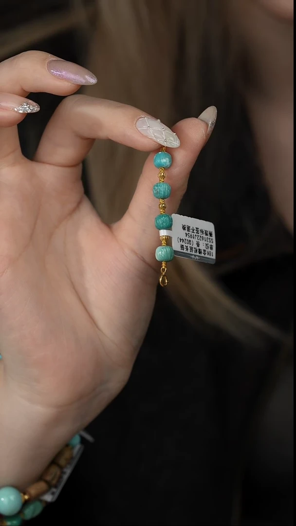 【闪购商品】绿松石延长链18K金镶嵌Q05（多样性发一件）