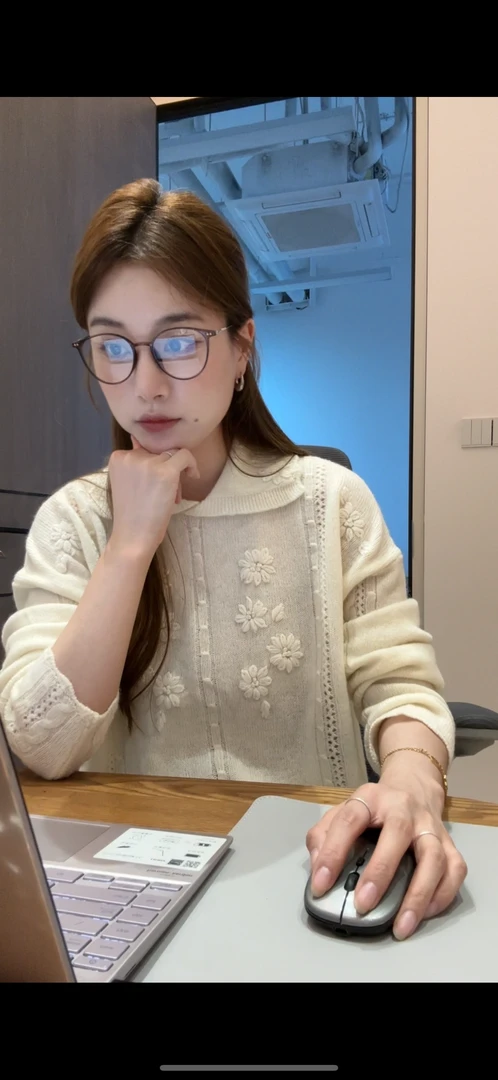 （茉莉蜜语）2025秋季新款复古提花显瘦100羊毛毛衣女宽松慵懒风