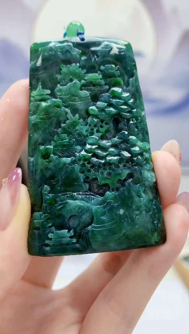 定制翡翠未镶嵌4812jw-毛货挂件40