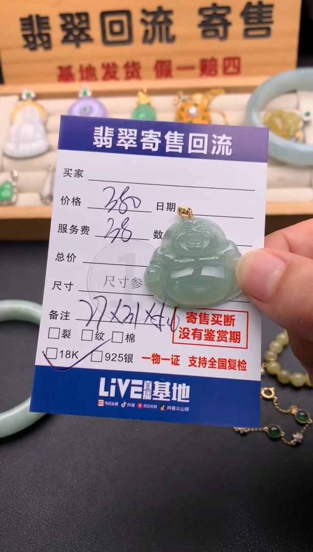 颈饰18K金镶嵌翡翠10146088