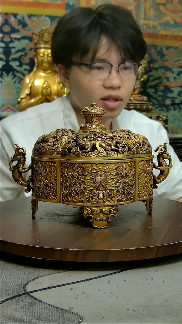 梅*赏铜像造像收藏熏香炉