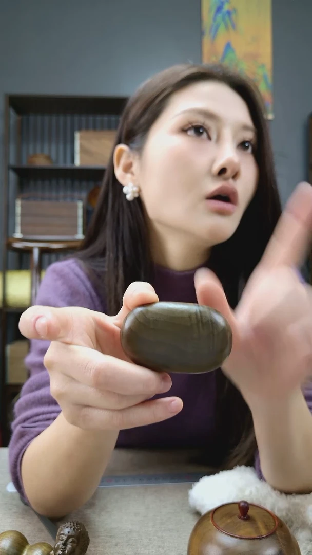 金丝楠金丝楠木水波纹把件