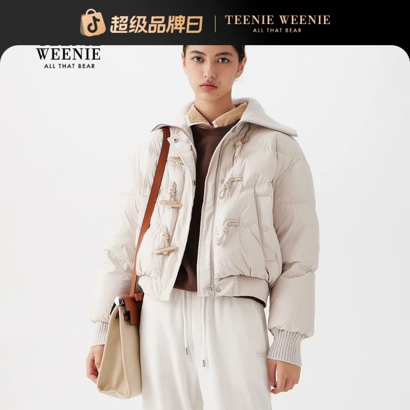 TeenieWeenie小熊羽绒服25复古牛角扣大翻领保暖外套TTJD258TCBA