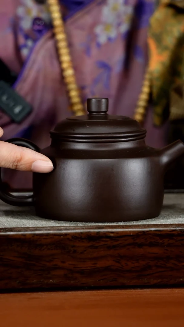 茶壶紫砂蒋静明一厂老紫泥光素德中200CC