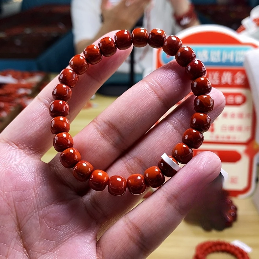 瓦西南红虎皮纹 归圆款 一级活动款 精工老型手串 8mm多样性发一