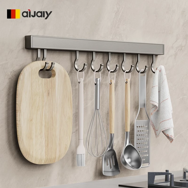 厨房挂钩免打孔强力粘胶强承重挂勺子铲子挂架壁挂排钩锅铲置物架