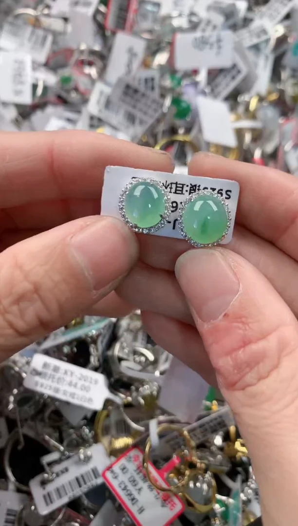 银S925镶嵌戒指翡翠8---1
