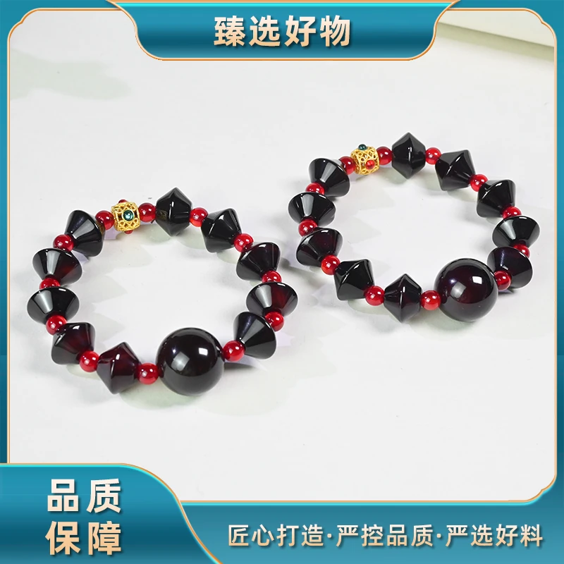 MS2736-卡14左右-麒凌龙雪结玛瑙手串-多样性只发一件