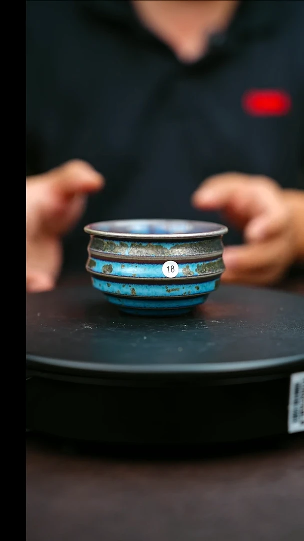 18#原矿钧瓷炉钧釉炫纹杯