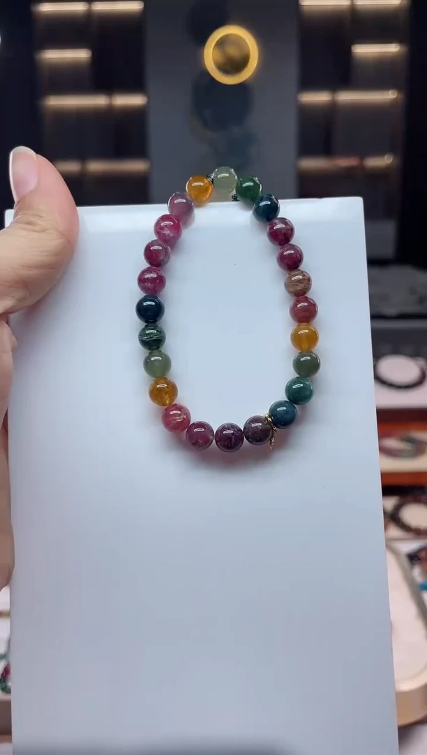 未镶嵌老矿碧玺单圈手串7mm+碧玺（多样性发一条）Q